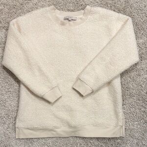 LOFT Cream Sherpa Crew Neck Sweatshirt